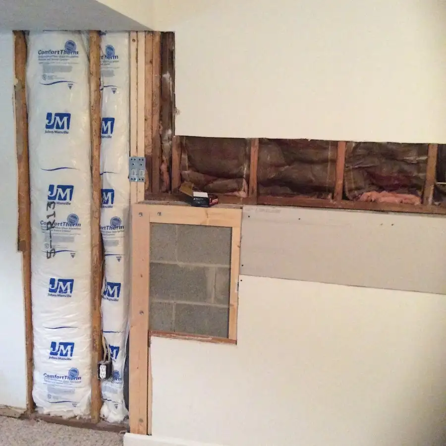 Wall insulation replacement during Contents Cleaning & Restoration in St. Marys